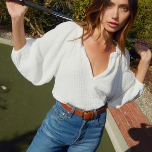 Nation LTD Mimi Blouse in Olive Green, size XS